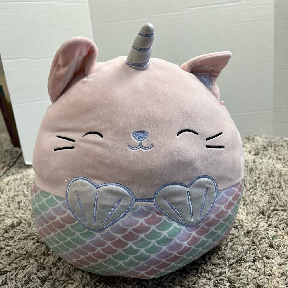 Squishmallow Pink Caticorn Mermaid 16" Plush Toy Stuffed Animal Pillow Gracie